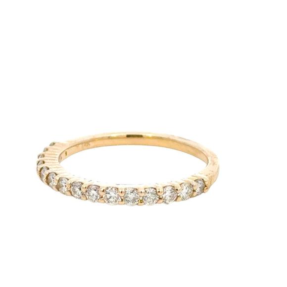 NEW AAMIAA 0.52 carat natural diamond half-eternity band ring - size 6.5 in 14k